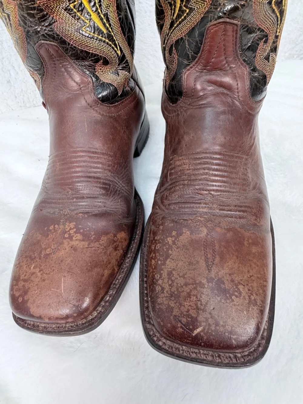 Rio Grande Cowboy Boots Brown Leather Western Roper Size 7.5 Western Cowboy